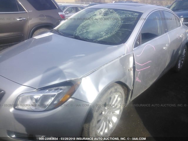 2G4GX5GV6B9187970 - 2011 BUICK REGAL CXL SILVER photo 6