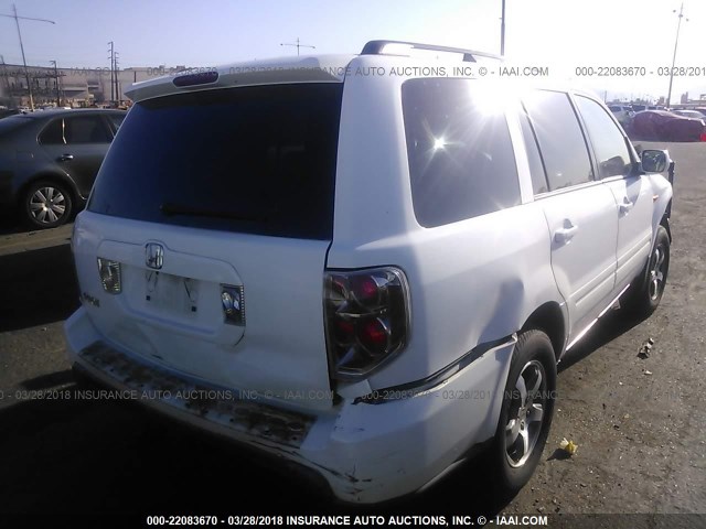 5FNYF28518B018095 - 2008 HONDA PILOT EXL WHITE photo 4