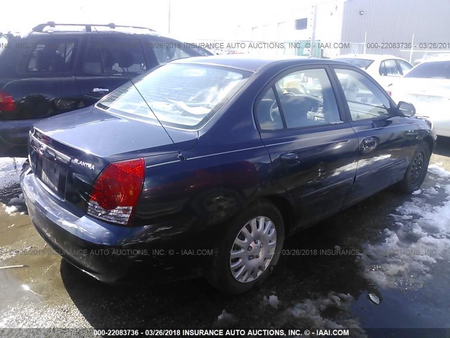 KMHDN46D55U949155 - 2005 HYUNDAI ELANTRA GLS/GT Dark Blue photo 4