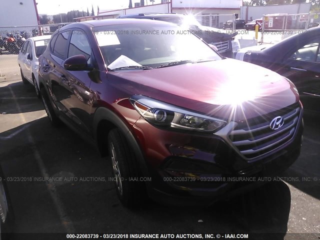 KM8J23A44HU463356 - 2017 HYUNDAI TUCSON SE BURGUNDY photo 1