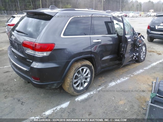 1C4RJEBG1GC351388 - 2016 JEEP GRAND CHEROKEE LIMITED GRAY photo 4