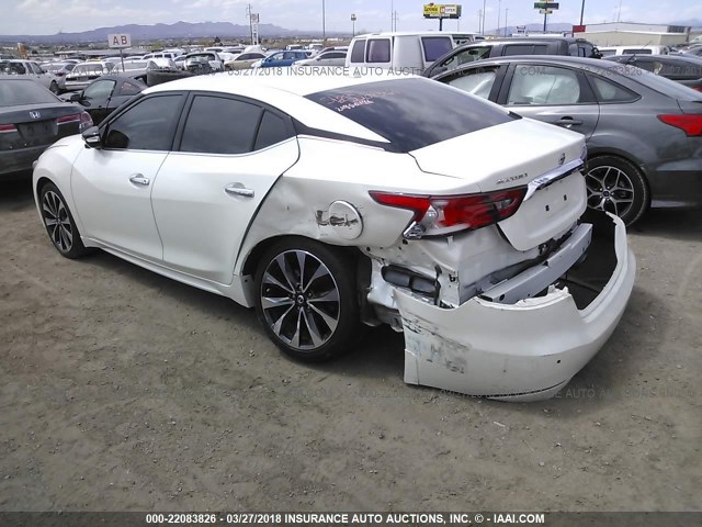 1N4AA6AP0GC407766 - 2016 NISSAN MAXIMA 3.5S/SV/SL/SR/PLAT WHITE photo 3