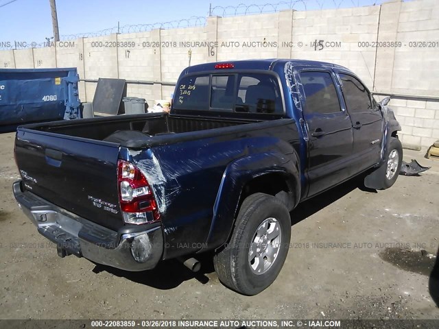 5TEJU62N06Z204830 - 2006 TOYOTA TACOMA DOUBLE CAB PRERUNNER BLUE photo 4