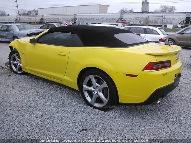 2G1FK3DJ6E9179465 - 2014 CHEVROLET CAMARO 2SS YELLOW photo 3