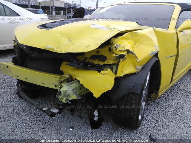 2G1FK3DJ6E9179465 - 2014 CHEVROLET CAMARO 2SS YELLOW photo 6