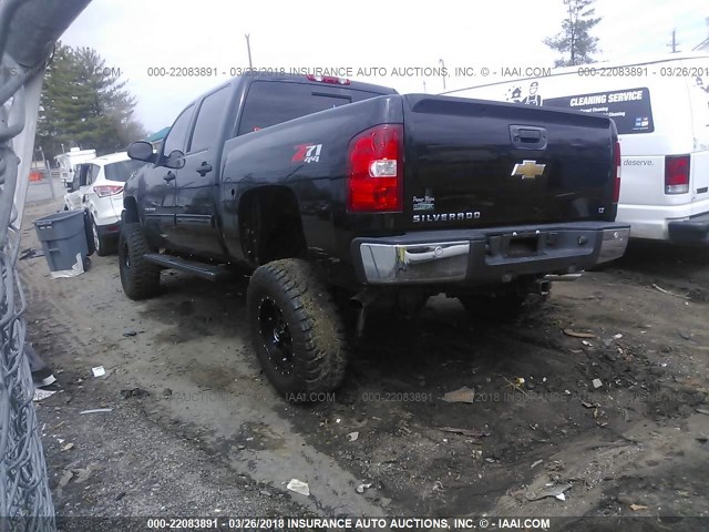 3GCPKSE38BG208777 - 2011 CHEVROLET SILVERADO K1500 LT BLACK photo 3