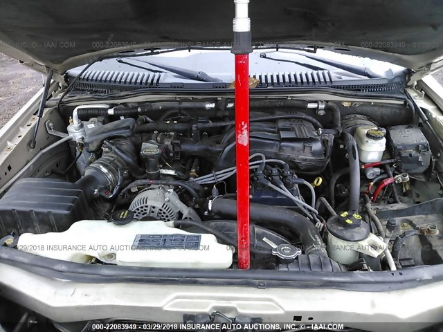 1FMEU73E96UB19267 - 2006 FORD EXPLORER XLT Champagne photo 10