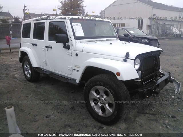 1C4BJWEG5DL683655 - 2013 JEEP WRANGLER UNLIMITE SAHARA WHITE photo 1