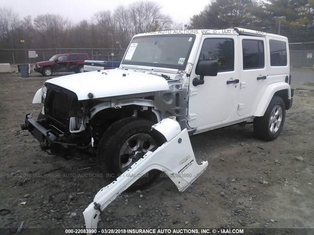 1C4BJWEG5DL683655 - 2013 JEEP WRANGLER UNLIMITE SAHARA WHITE photo 2