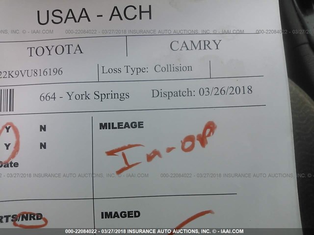 4T1BG22K9VU816196 - 1997 TOYOTA CAMRY CE/LE/XLE ოქროსფერი ფოტო 7