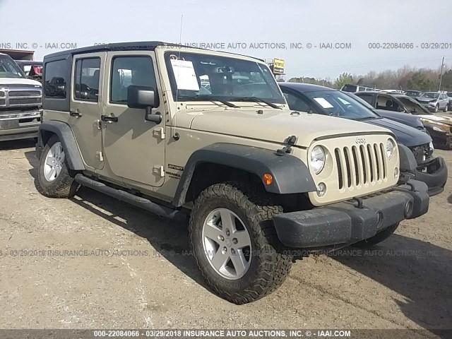 1C4BJWDG4HL723408 - 2017 JEEP WRANGLER UNLIMITE SPORT TAN photo 1