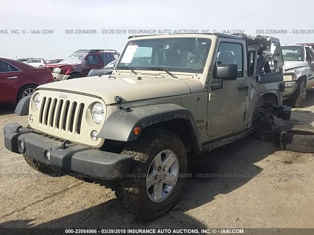 1C4BJWDG4HL723408 - 2017 JEEP WRANGLER UNLIMITE SPORT TAN photo 2