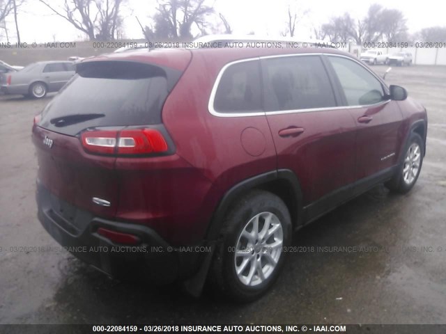 1C4PJMCSXEW277596 - 2014 JEEP CHEROKEE LATITUDE MAROON photo 4