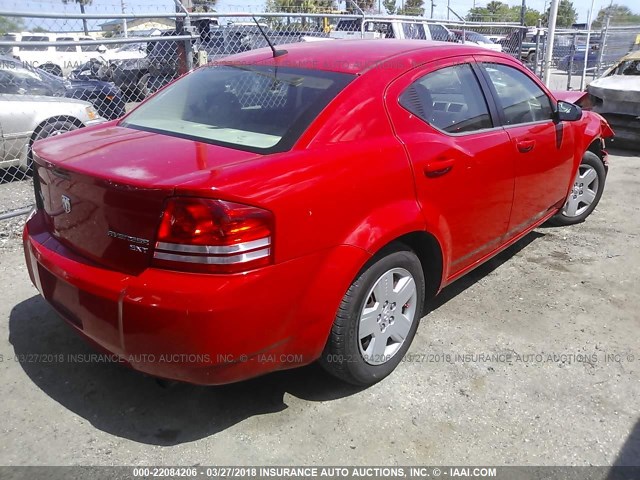 1B3LC46B69N551460 - 2009 DODGE AVENGER SE/SXT RED photo 4