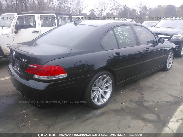 WBAHL83538DT13111 - 2008 BMW 750 I BLACK photo 4