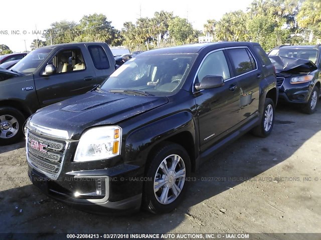 2GKALMEK6H6318838 - 2017 GMC TERRAIN SLE BLACK photo 2