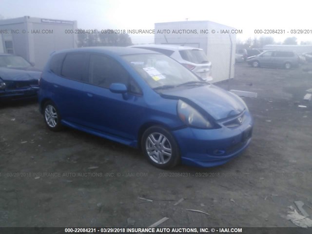 JHMGD38687S049280 - 2007 HONDA FIT S BLUE photo 1