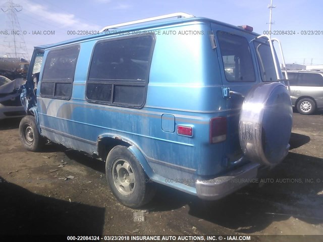 1GBEG25KXPF344082 - 1993 CHEVROLET G20 BLUE photo 3