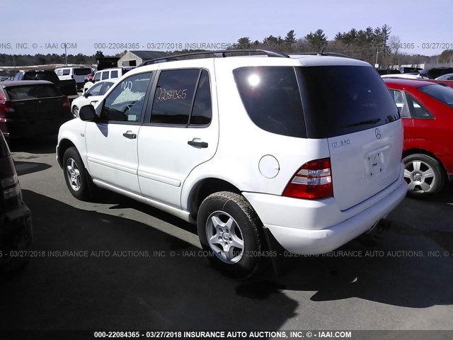 4JGAB54EX1A277795 - 2001 MERCEDES-BENZ ML 320 WHITE photo 3