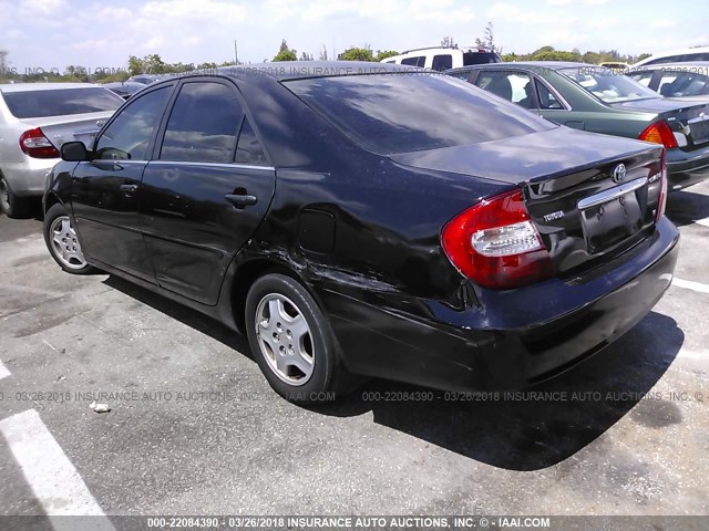 4T1BF32K93U044448 - 2003 TOYOTA CAMRY LE/XLE/SE BLACK photo 3