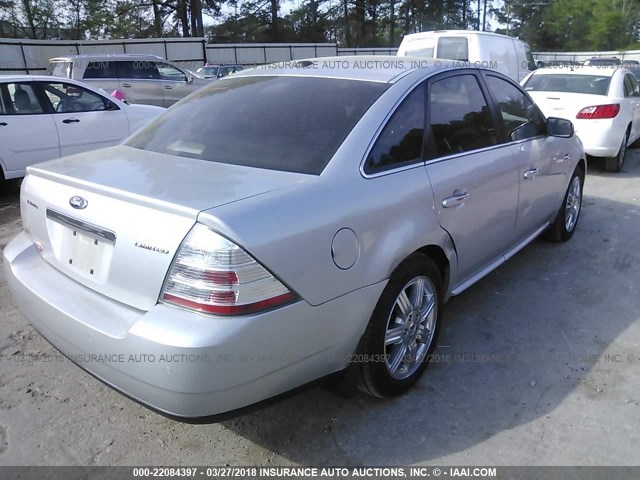 1FAHP25W19G100254 - 2009 FORD TAURUS LIMITED SILVER photo 4