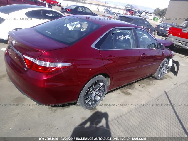 4T1BF1FK8FU962386 - 2015 TOYOTA CAMRY LE/XLE/SE/XSE RED photo 4