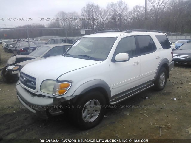 5TDZT34A14S206241 - 2004 TOYOTA SEQUOIA SR5 WHITE photo 2