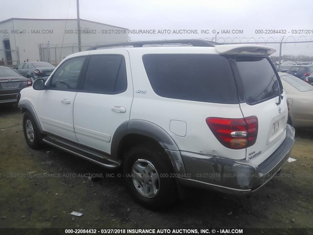 5TDZT34A14S206241 - 2004 TOYOTA SEQUOIA SR5 WHITE photo 3