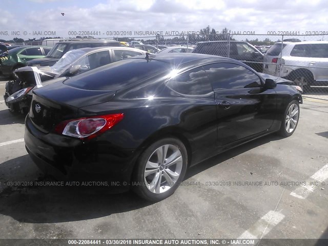 KMHHT6KD3CU070128 - 2012 HYUNDAI GENESIS COUPE 2.0T BLACK photo 4