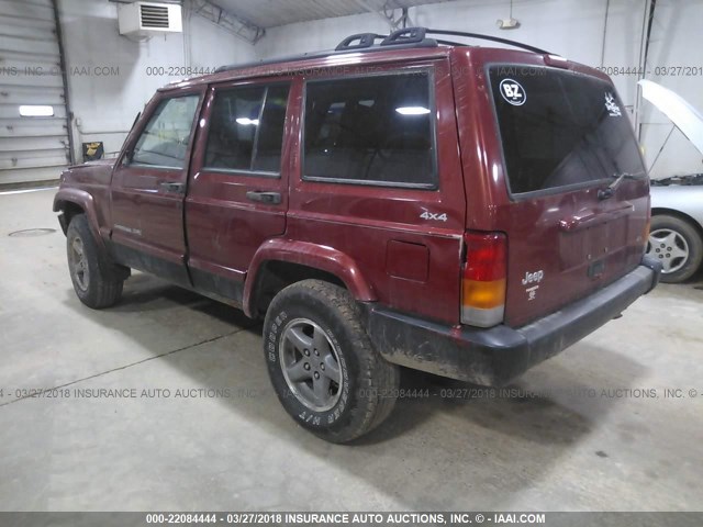 1J4FF68S0XL655599 - 1999 JEEP CHEROKEE SPORT/CLASSIC RED photo 3