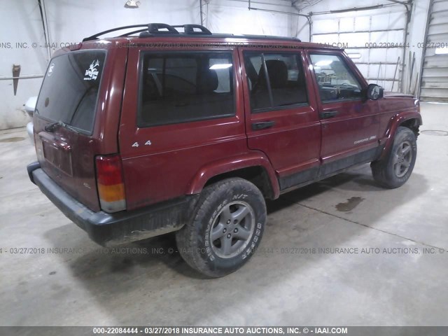 1J4FF68S0XL655599 - 1999 JEEP CHEROKEE SPORT/CLASSIC RED photo 4