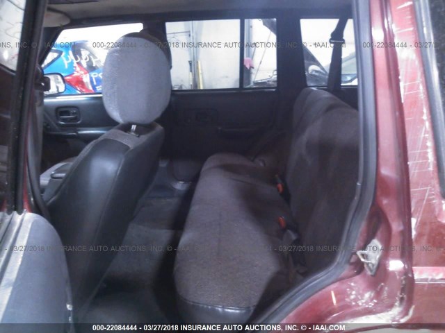 1J4FF68S0XL655599 - 1999 JEEP CHEROKEE SPORT/CLASSIC წითელი ფოტო 8