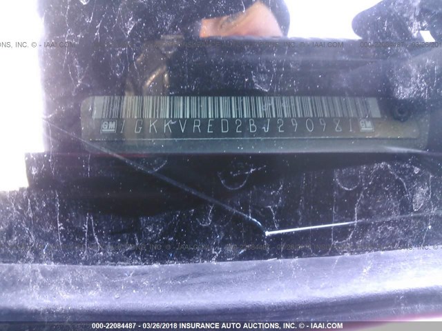 1GKKVRED2BJ290981 - 2011 GMC ACADIA SLT-1 Rouge photo 9