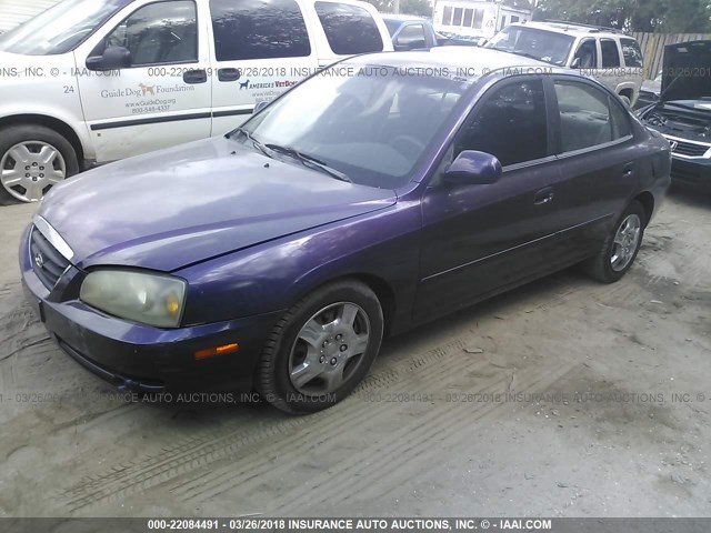 KMHDN46D45U054319 - 2005 HYUNDAI ELANTRA GLS/GT PURPLE photo 2