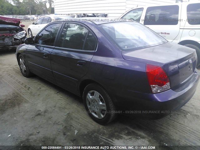 KMHDN46D45U054319 - 2005 HYUNDAI ELANTRA GLS/GT PURPLE photo 3