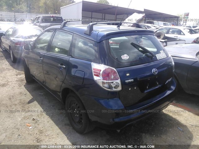 2T1KR32E38C713307 - 2008 TOYOTA COROLLA MATRIX XR BLUE photo 3