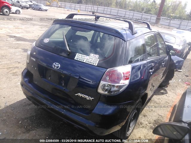 2T1KR32E38C713307 - 2008 TOYOTA COROLLA MATRIX XR BLUE photo 4