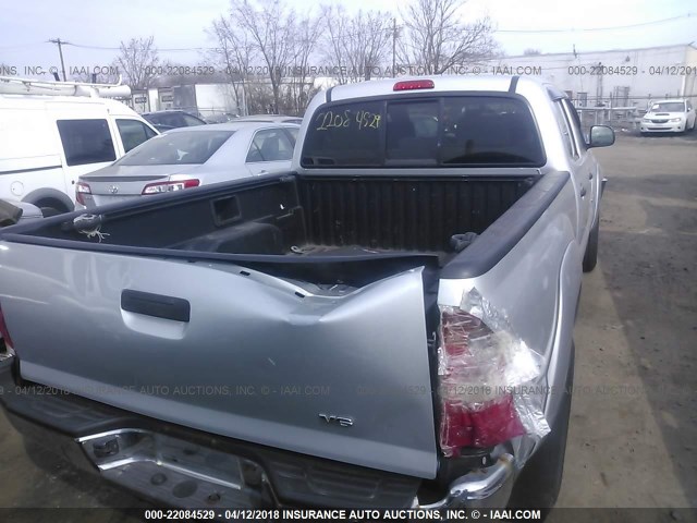 5TEMU52N77Z468281 - 2007 TOYOTA TACOMA DOUBLE CAB LONG BED SILVER photo 6