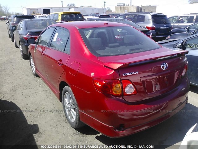 2T1BU4EE2AC399901 - 2010 TOYOTA COROLLA S/LE/XLE RED photo 3