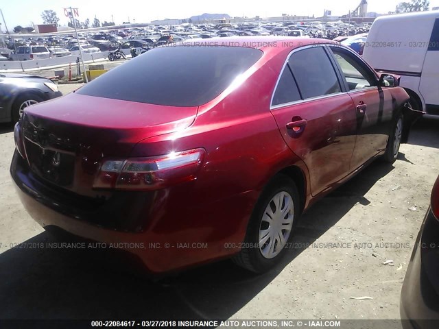 4T1BE46K57U182769 - 2007 TOYOTA CAMRY NEW GENERAT CE/LE/XLE/SE RED photo 4