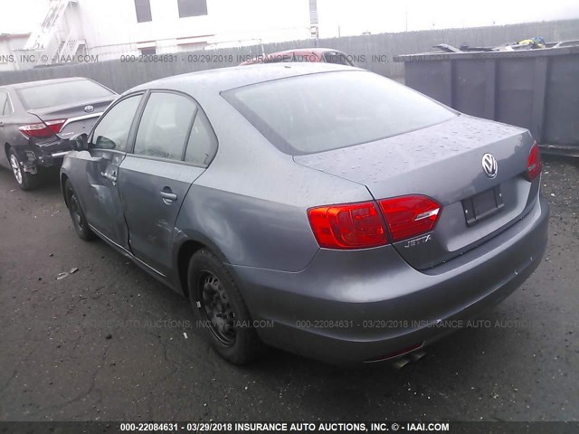 3VW2K7AJ8BM030797 - 2011 VOLKSWAGEN JETTA S 灰色 照片 3