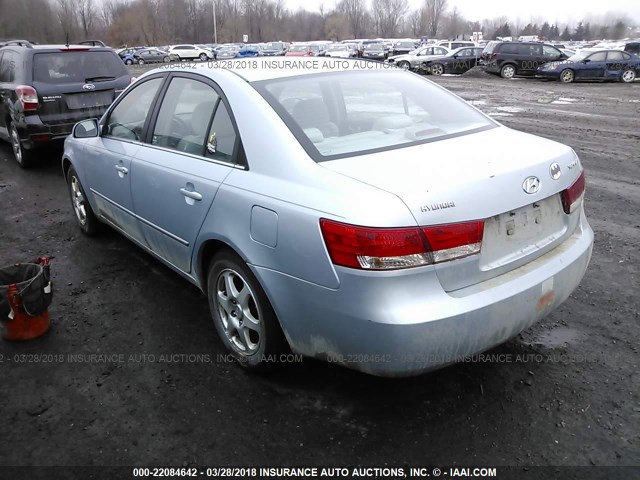 5NPEU46CX6H171112 - 2006 HYUNDAI SONATA GLS/LX Light Blue photo 3