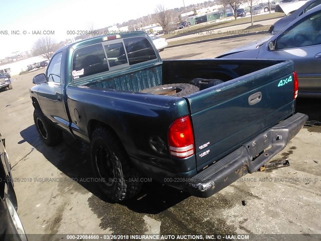 1B7GG26YXVS310350 - 1997 DODGE DAKOTA GREEN photo 3