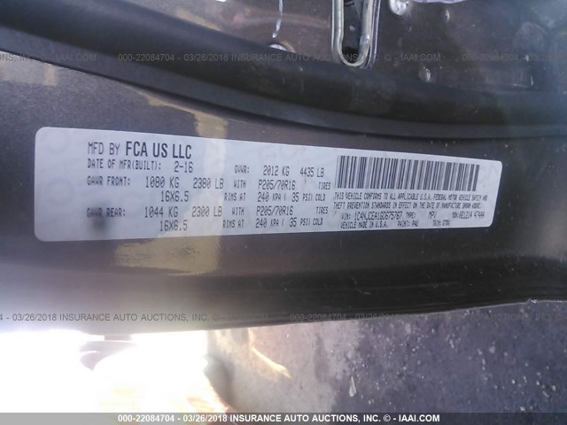 1C4NJCEA1GD675767 - 2016 JEEP COMPASS LATITUDE 灰色 照片 9