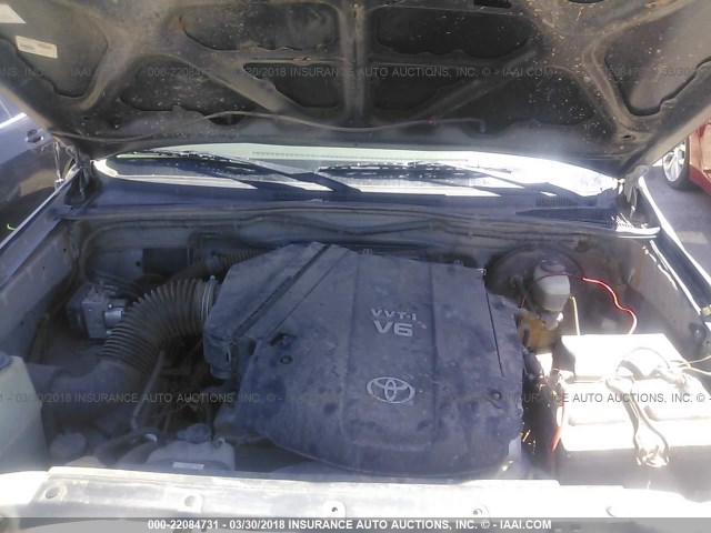 5TELU42N05Z119188 - 2005 TOYOTA TACOMA DOUBLE CAB ნაცრისფერი ფოტო 10