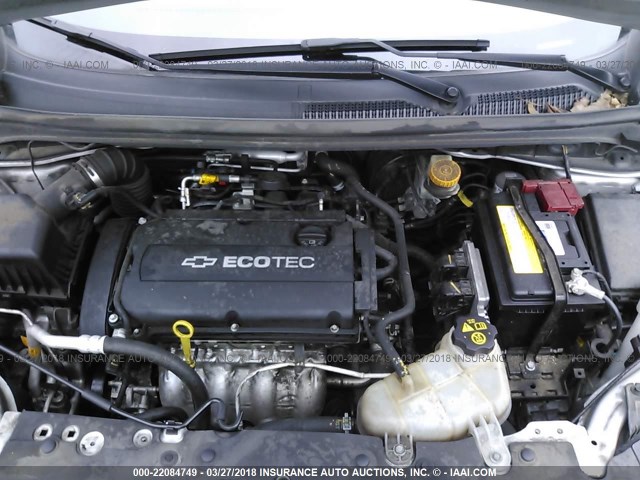 1G1JB6SH1C4132274 - 2012 CHEVROLET SONIC LS SILVER photo 10