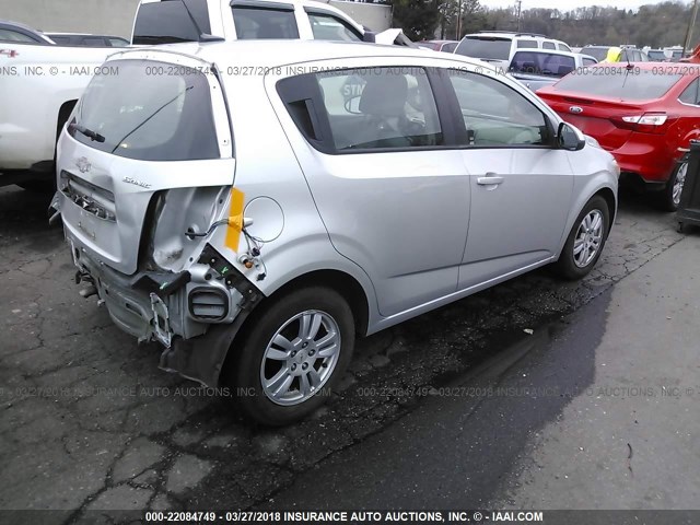 1G1JB6SH1C4132274 - 2012 CHEVROLET SONIC LS SILVER photo 4