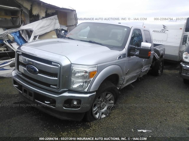 1FT8W3BT6EEA48395 - 2014 FORD F350 SUPER DUTY SILVER photo 2