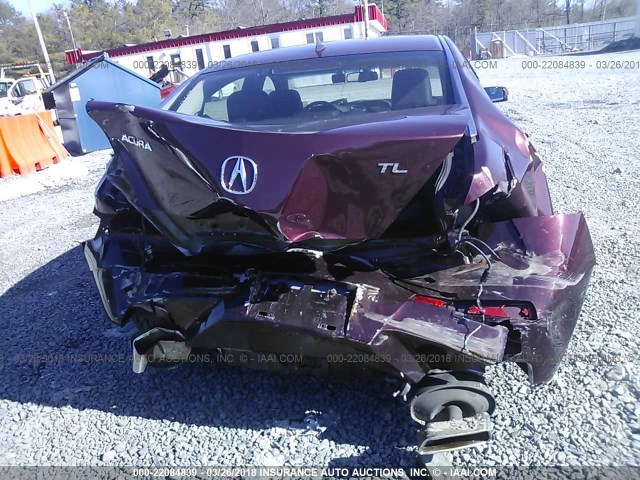 19UUA8F28AA013615 - 2010 ACURA TL BURGUNDY photo 6