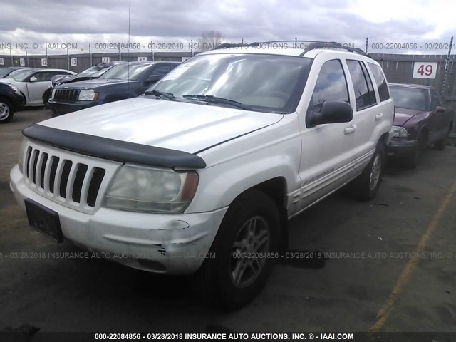 1J4GW68N2XC654629 - 1999 JEEP GRAND CHEROKEE LIMITED WHITE photo 2